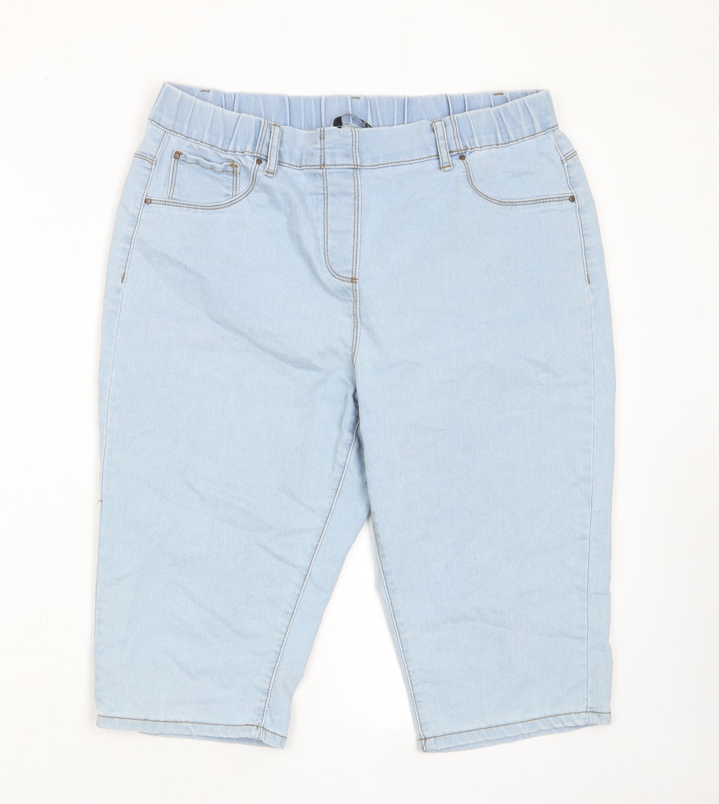Roman Womens Blue Cotton Bermuda Shorts Size 16 L14 in Regular Pull On - Elastic waist