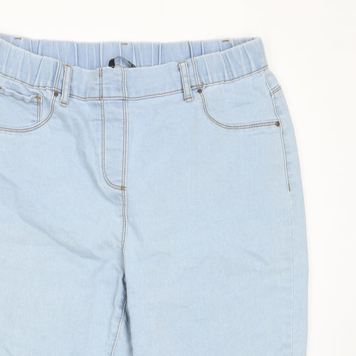 Roman Womens Blue Cotton Bermuda Shorts Size 16 L14 in Regular Pull On - Elastic waist