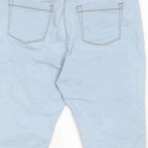 Roman Womens Blue Cotton Bermuda Shorts Size 16 L14 in Regular Pull On - Elastic waist