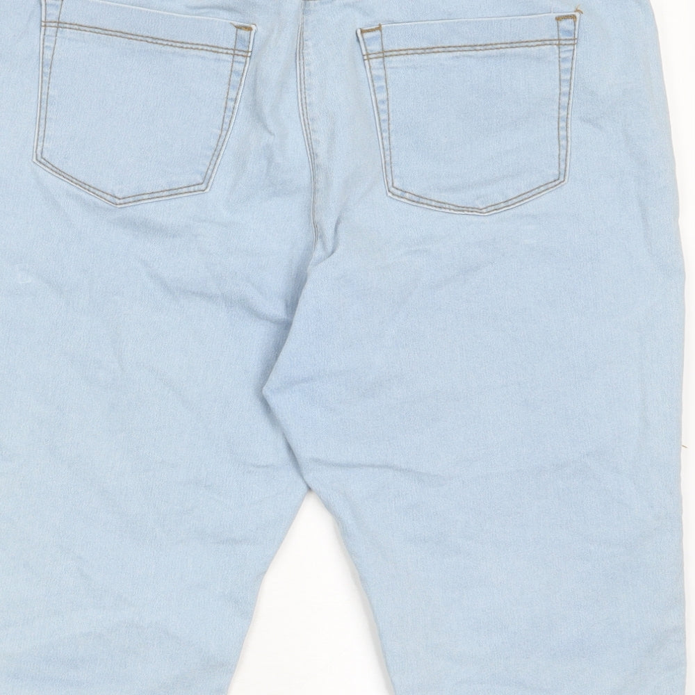 Roman Womens Blue Cotton Bermuda Shorts Size 16 L14 in Regular Pull On - Elastic waist