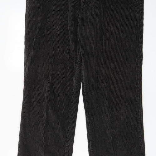 Blue Harbour Mens Grey Cotton Trousers Size 36 in L31 in Regular Zip - Pockets, Belt Loops