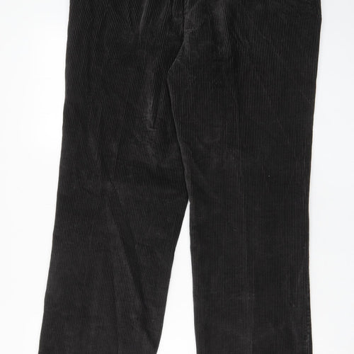 Blue Harbour Mens Grey Cotton Trousers Size 36 in L31 in Regular Zip - Pockets, Belt Loops