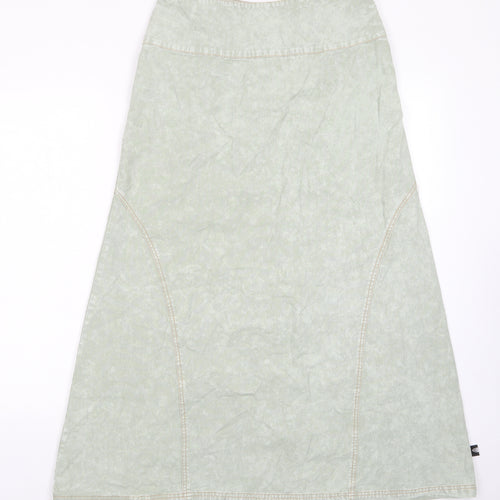 Basic Pleasure Mode Womens Green Cotton A-Line Skirt Size 12 Zip - Tie