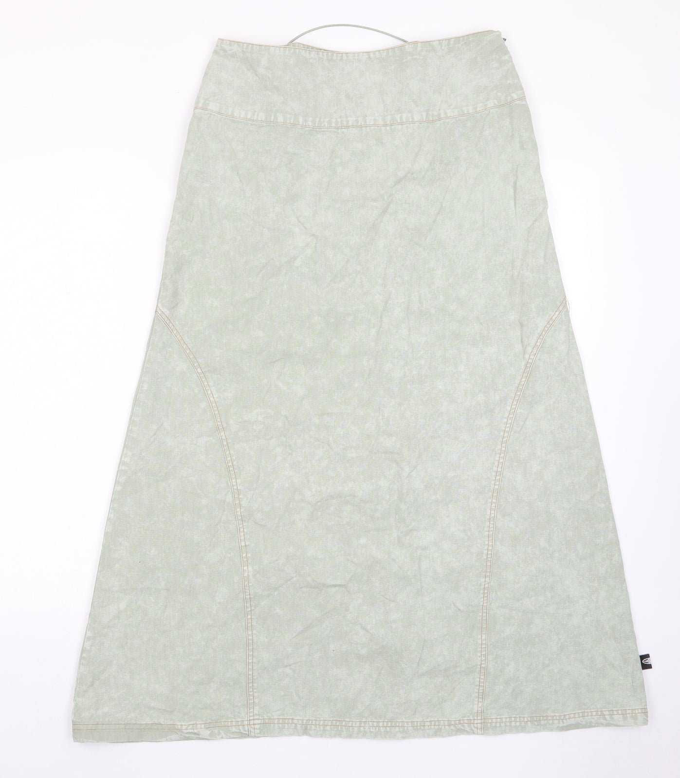 Basic Pleasure Mode Womens Green Cotton A-Line Skirt Size 12 Zip - Tie