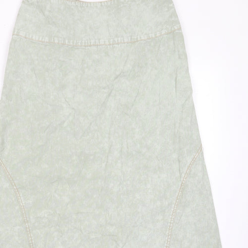 Basic Pleasure Mode Womens Green Cotton A-Line Skirt Size 12 Zip - Tie