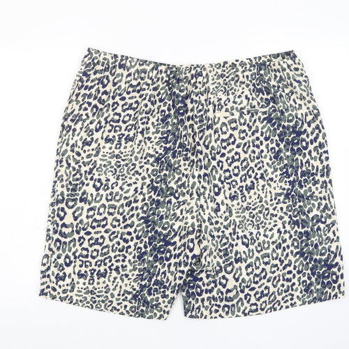 Marks and Spencer Womens Multicoloured Animal Print Polyester Bermuda Shorts Size 20 L10 in Regular Pull On - Pleated