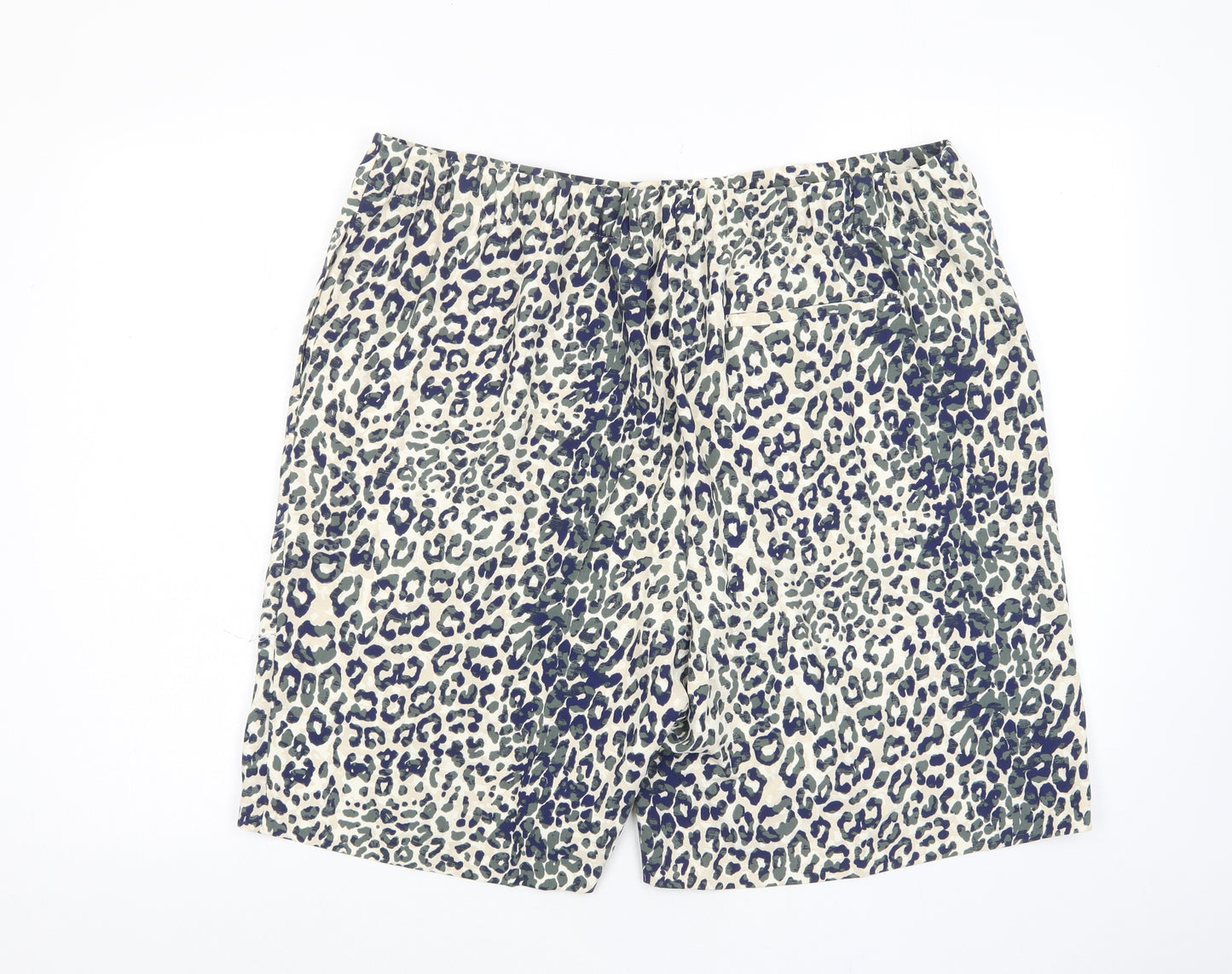 Marks and Spencer Womens Multicoloured Animal Print Polyester Bermuda Shorts Size 20 L10 in Regular Pull On - Pleated