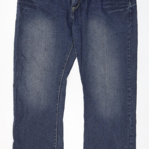 Burton Mens Blue Cotton Straight Jeans Size 44 in L32 in Regular Zip - Pockets, Belt Loops