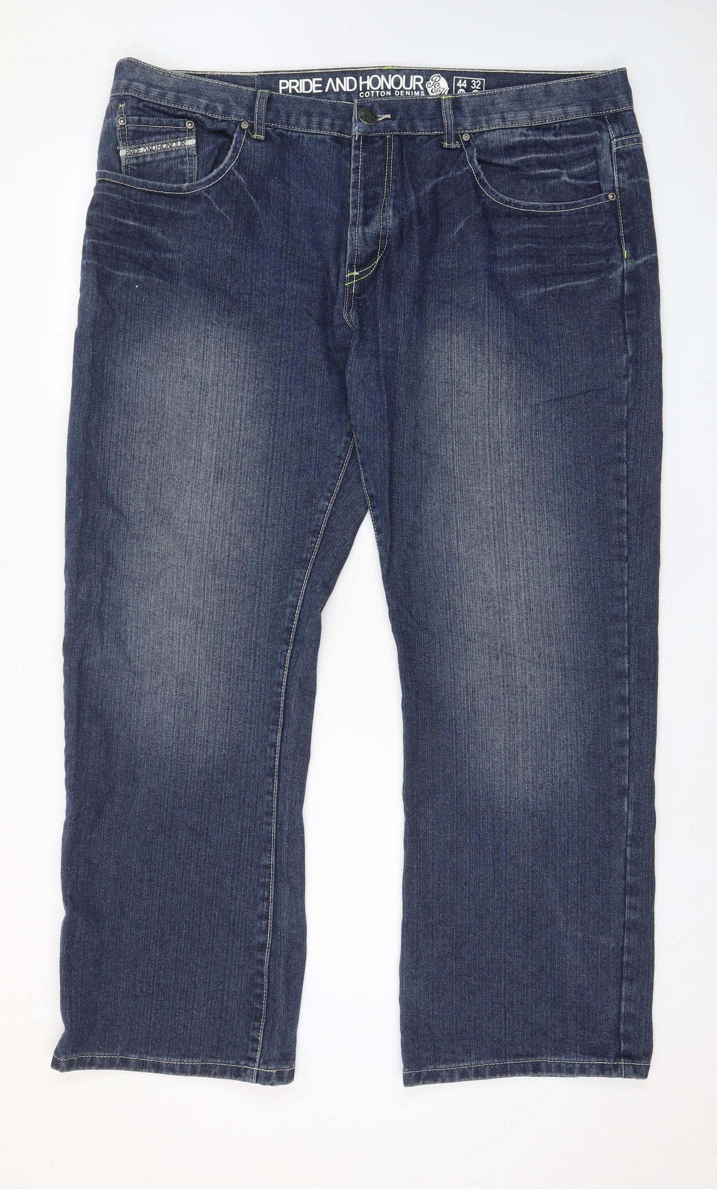 Burton Mens Blue Cotton Straight Jeans Size 44 in L32 in Regular Zip - Pockets, Belt Loops