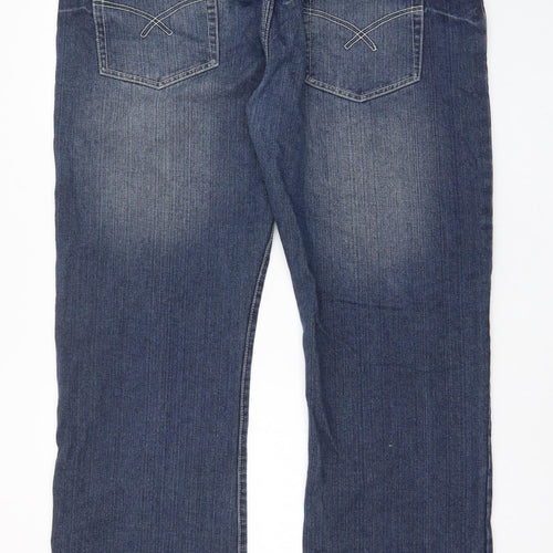 Burton Mens Blue Cotton Straight Jeans Size 44 in L32 in Regular Zip - Pockets, Belt Loops