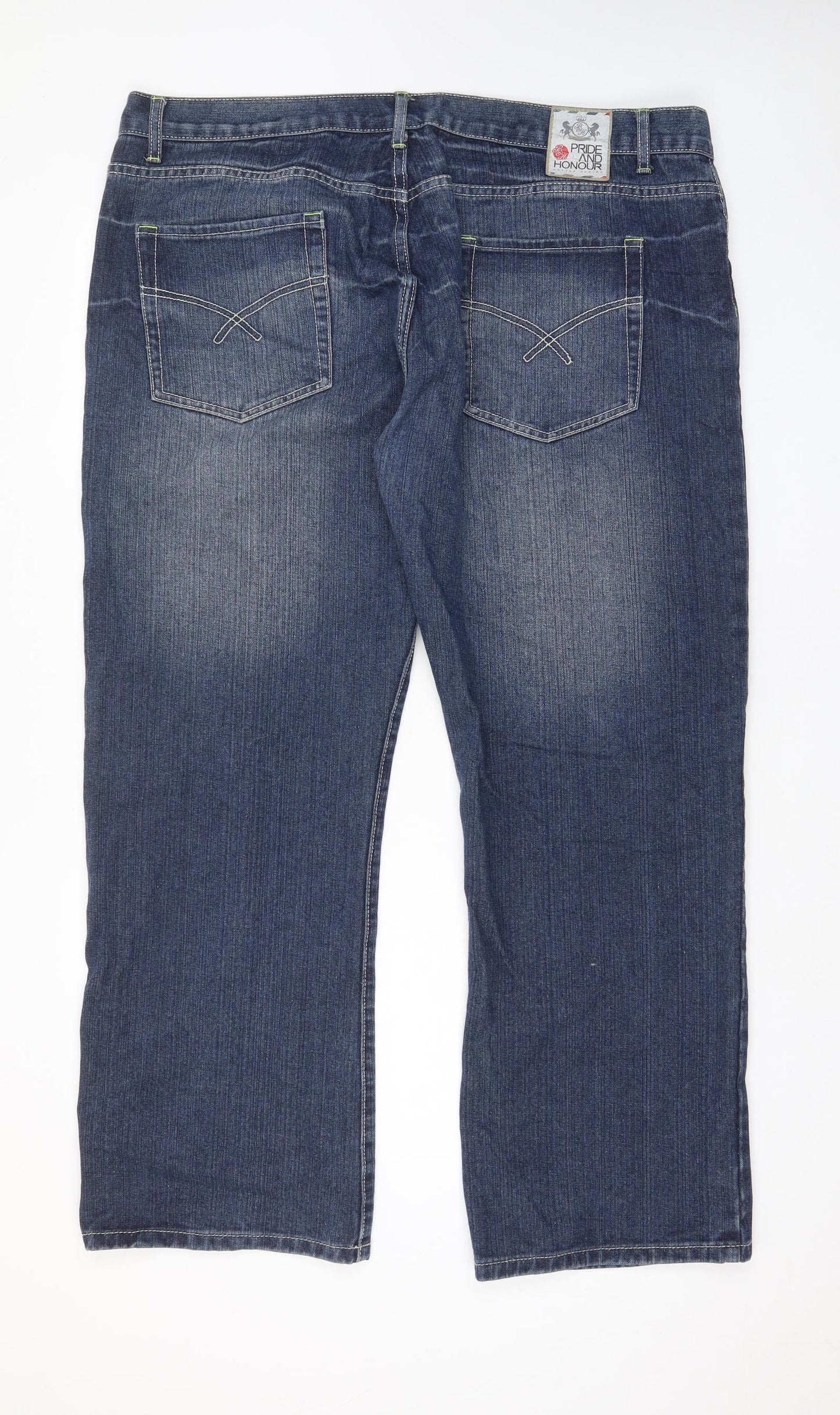 Burton Mens Blue Cotton Straight Jeans Size 44 in L32 in Regular Zip - Pockets, Belt Loops