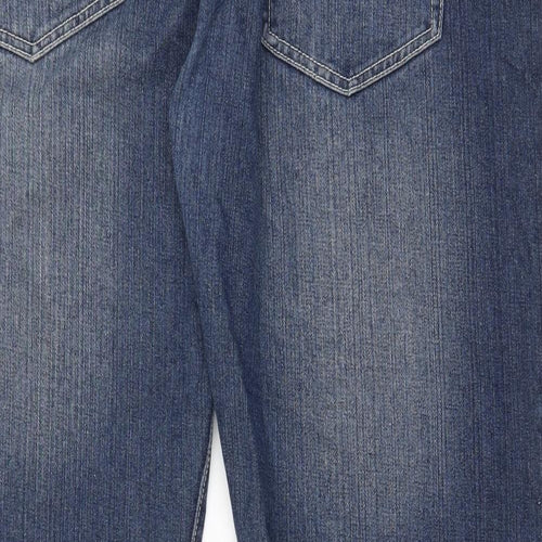 Burton Mens Blue Cotton Straight Jeans Size 44 in L32 in Regular Zip - Pockets, Belt Loops