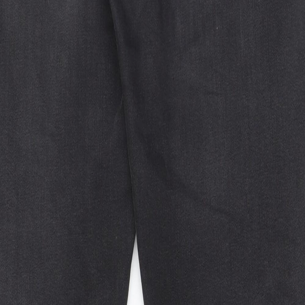 HUGO BOSS Mens Grey Cotton Straight Jeans Size 36 in L34 in Slim Zip - Pockets, Belt Loops, Logo