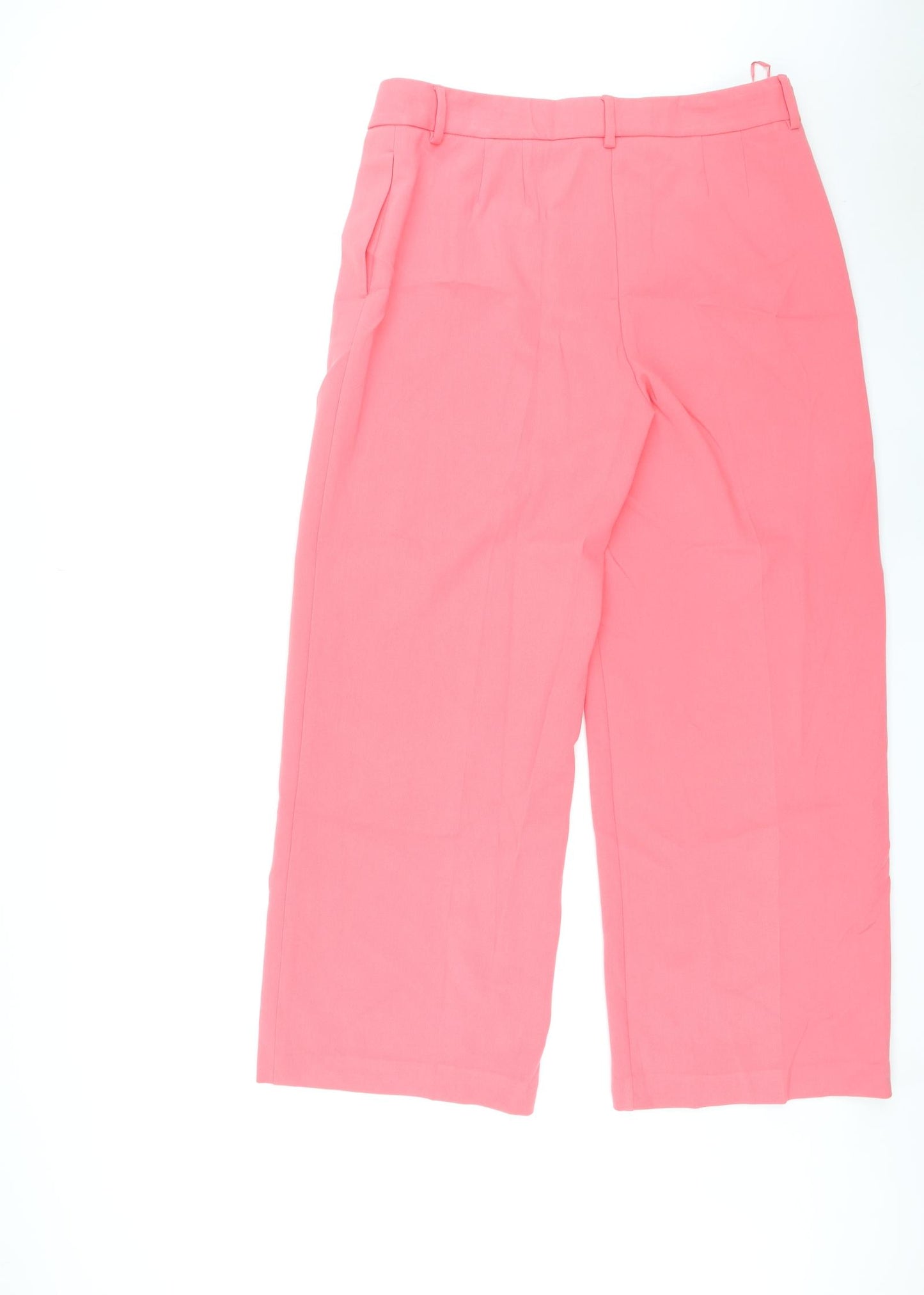 Marks and Spencer Womens Pink Polyester Chino Trousers Size 18 L29 in Regular Zip