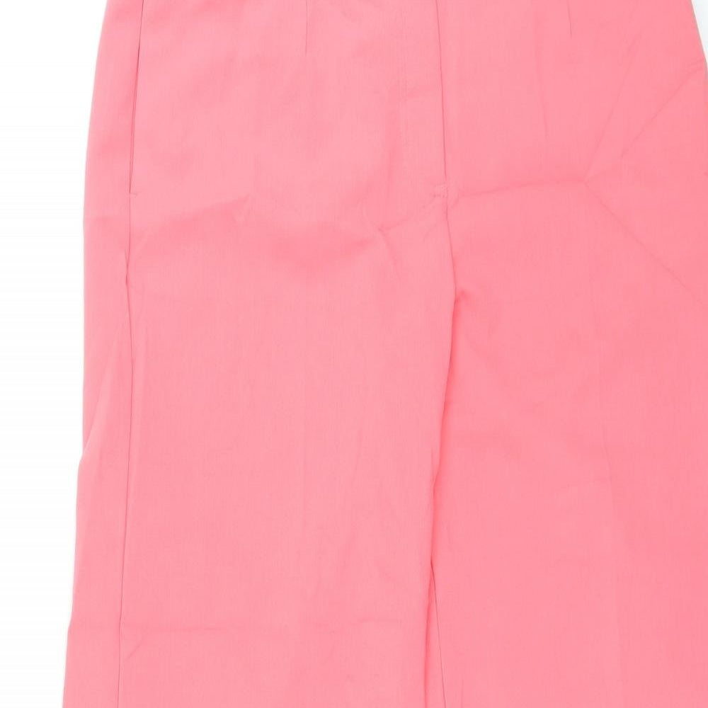 Marks and Spencer Womens Pink Polyester Chino Trousers Size 18 L29 in Regular Zip