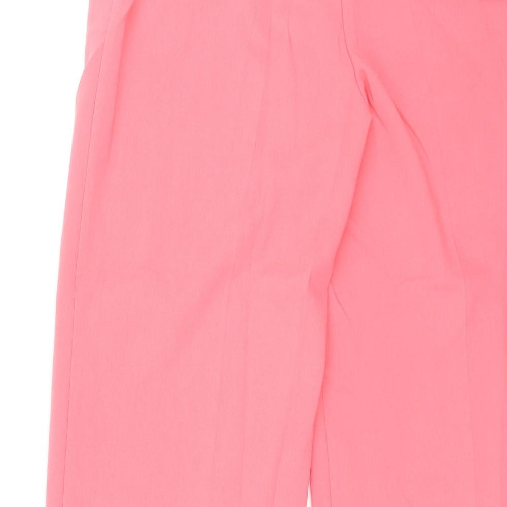 Marks and Spencer Womens Pink Polyester Chino Trousers Size 18 L29 in Regular Zip