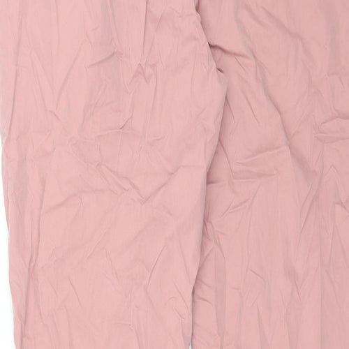 Marks and Spencer Mens Pink Cotton Trousers Size 42 in L28 in Regular Zip