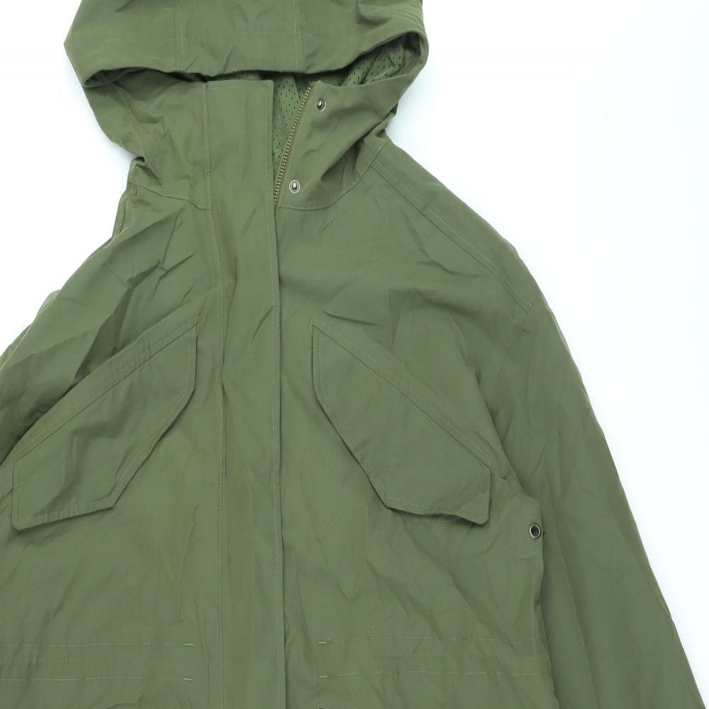 Marks and Spencer Womens Green Parka Coat Size 12 Zip