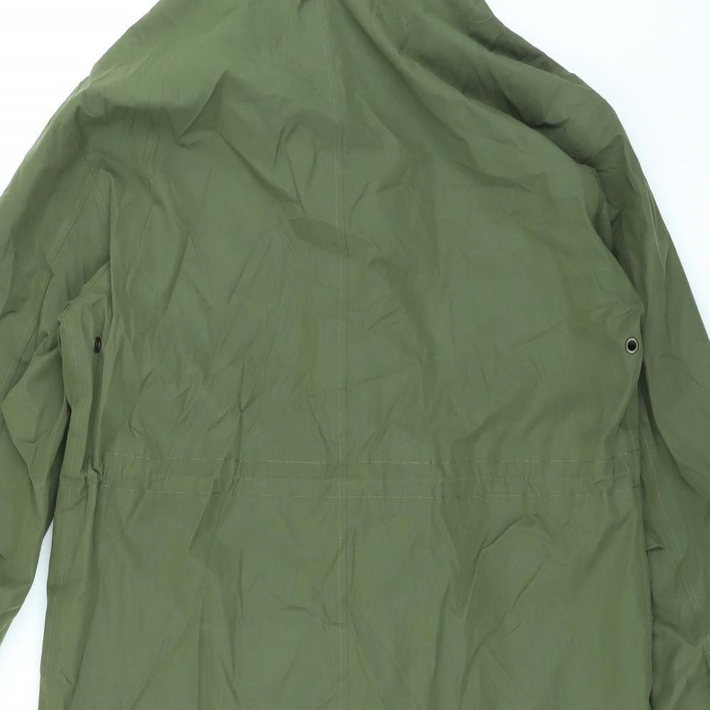 Marks and Spencer Womens Green Parka Coat Size 12 Zip