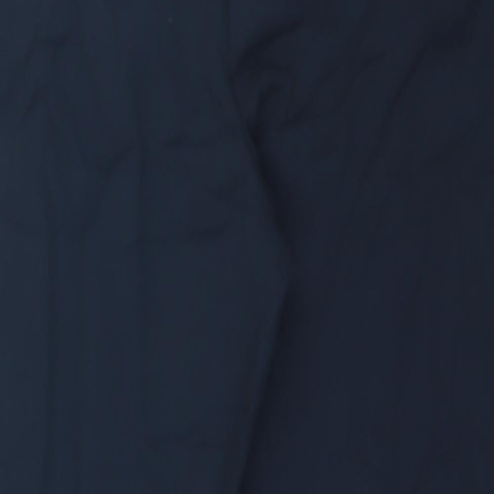 Marks and Spencer Womens Blue Polyester Cropped Trousers Size 20 L25 in Regular Zip