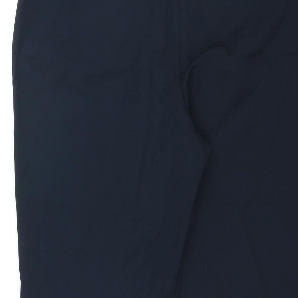 Marks and Spencer Womens Blue Polyester Cropped Trousers Size 24 L24 in Regular Zip