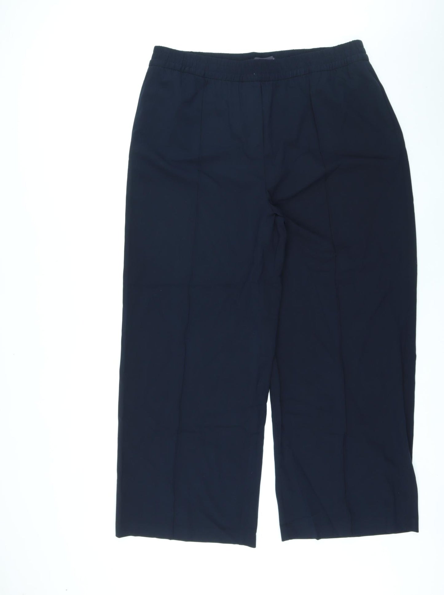 Marks and Spencer Womens Blue Polyester Cropped Trousers Size 20 L29 in Regular