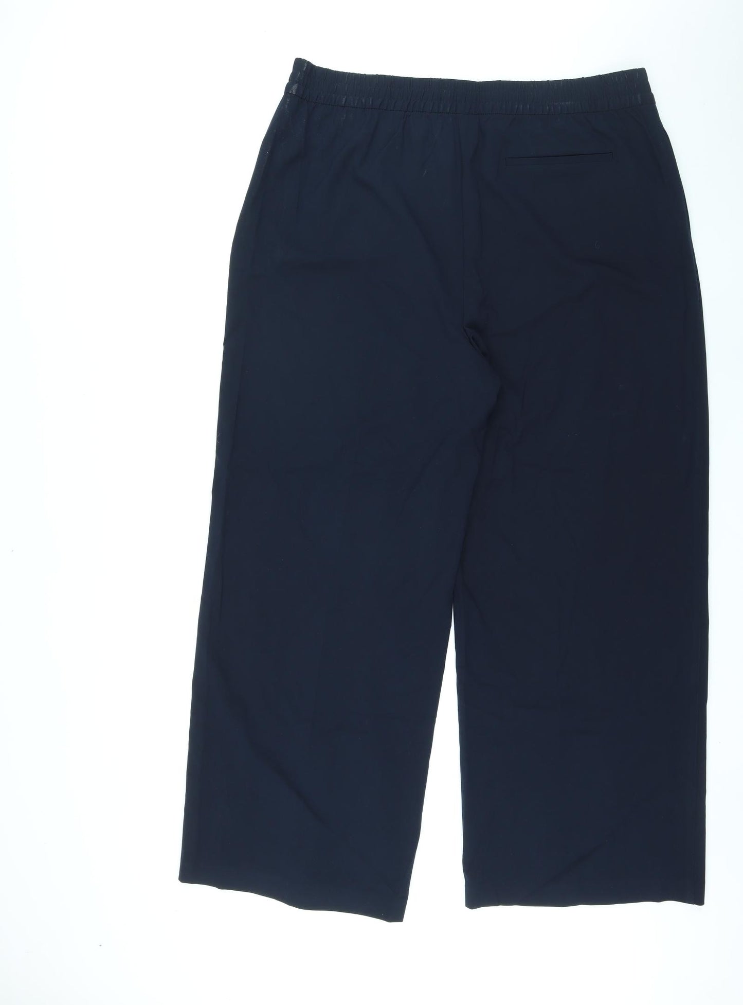 Marks and Spencer Womens Blue Polyester Cropped Trousers Size 20 L29 in Regular