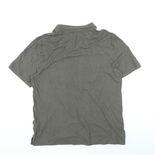 Marks and Spencer Mens Brown Cotton T-Shirt Size L Collared