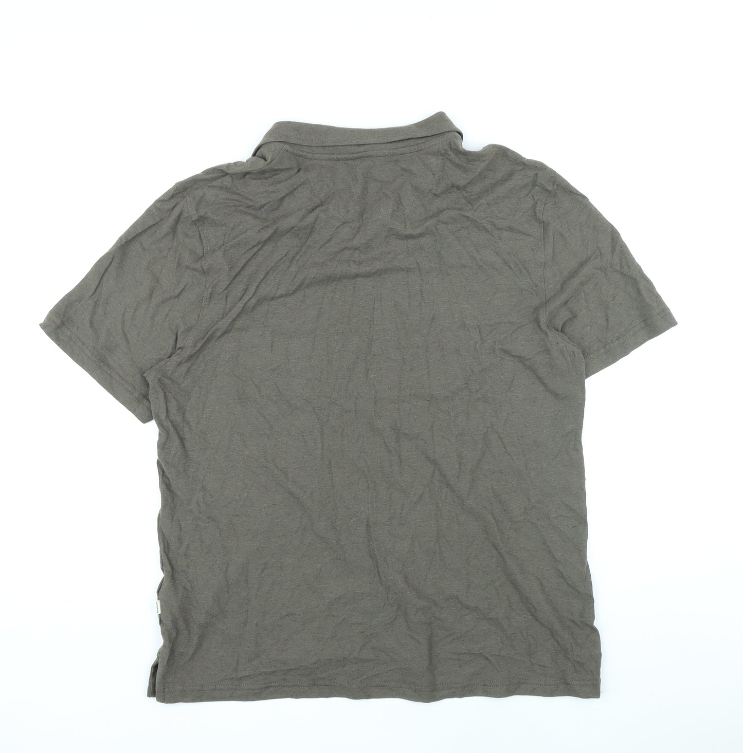 Marks and Spencer Mens Brown Cotton T-Shirt Size L Collared