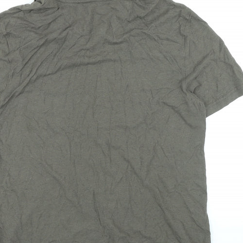 Marks and Spencer Mens Brown Cotton T-Shirt Size L Collared