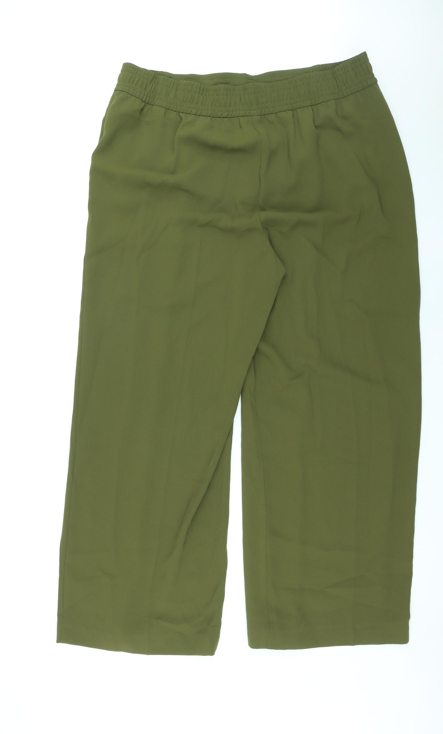 Marks and Spencer Womens Green Polyester Trousers Size 20 L29 in Regular Drawstring