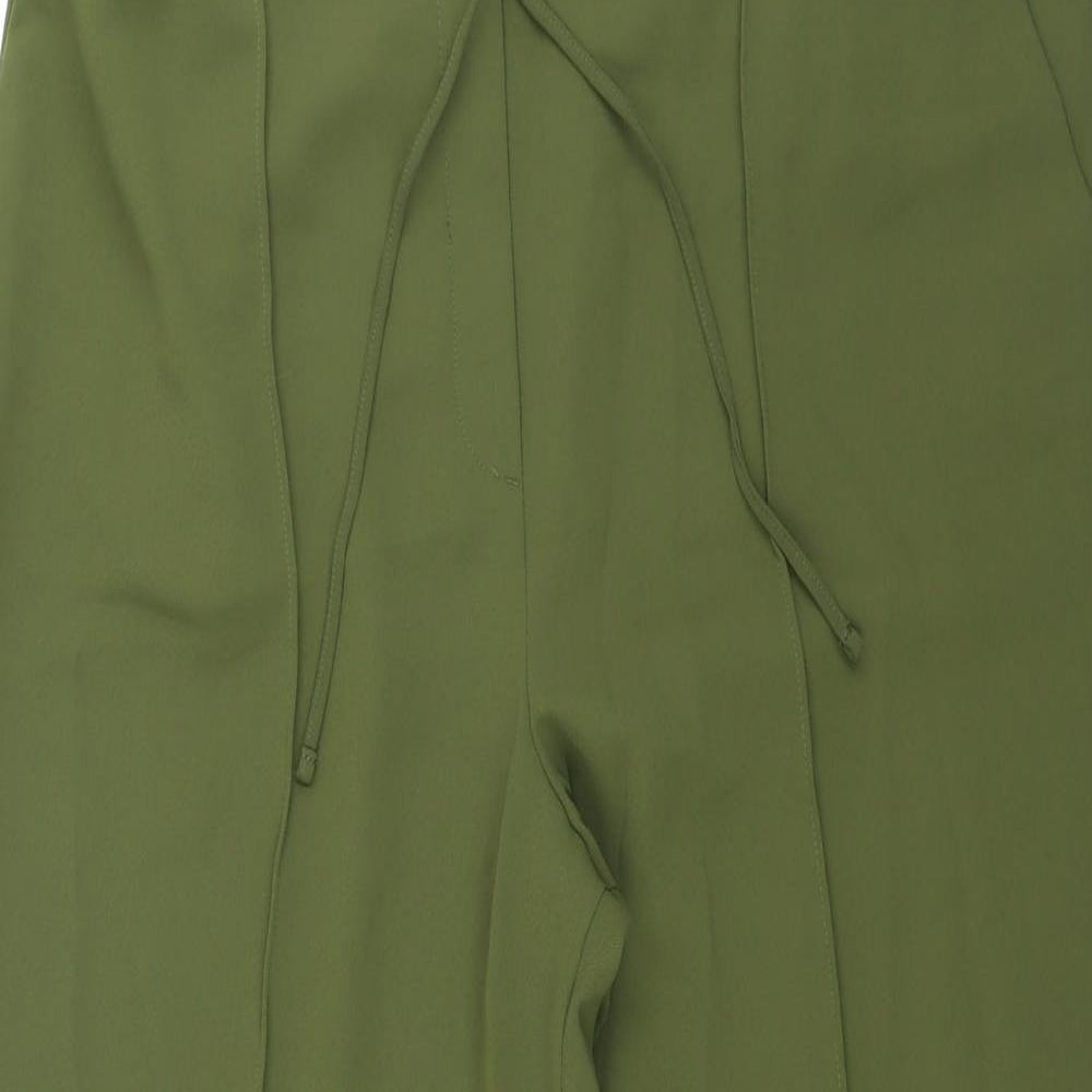 Marks and Spencer Womens Green Polyester Trousers Size 20 in L28 in Regular Drawstring