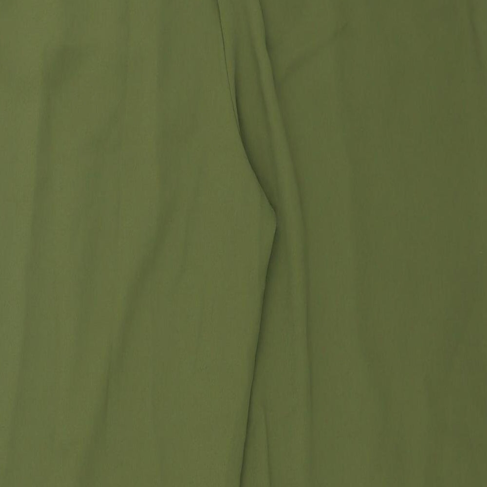 Marks and Spencer Womens Green Polyester Trousers Size 20 in L28 in Regular Drawstring