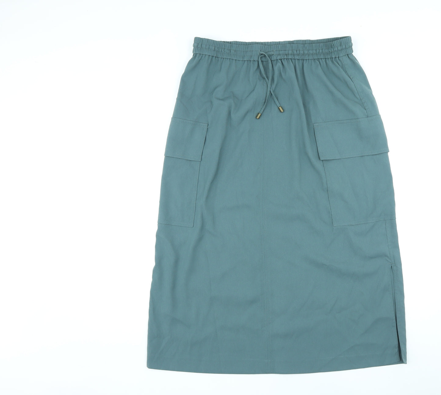Marks and Spencer Womens Blue Polyester Cargo Skirt Size 16 Drawstring