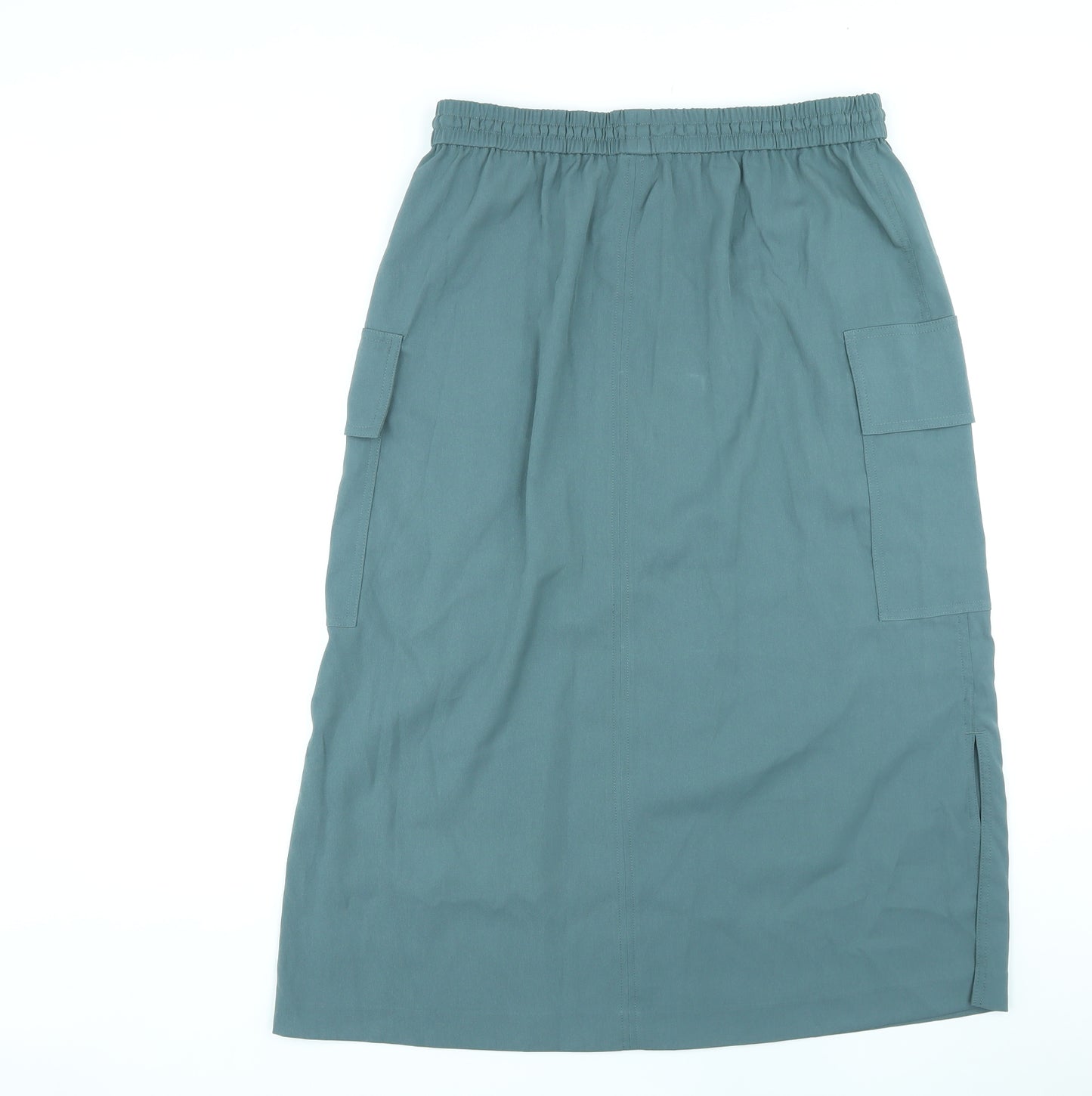 Marks and Spencer Womens Blue Polyester Cargo Skirt Size 16 Drawstring