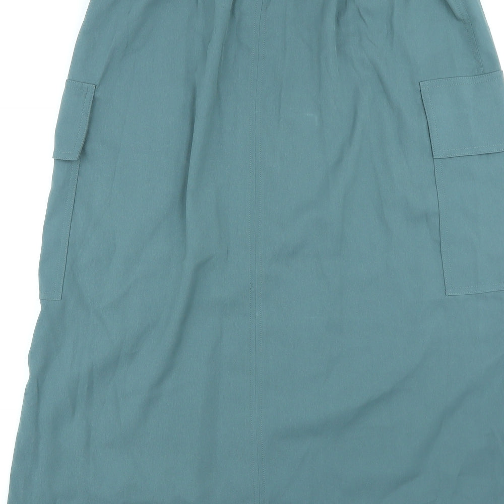 Marks and Spencer Womens Blue Polyester Cargo Skirt Size 16 Drawstring