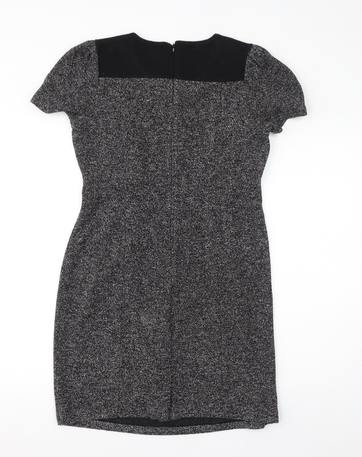 Gap Womens Grey Polyester Pencil Dress Size 8 Round Neck Zip - Pleated