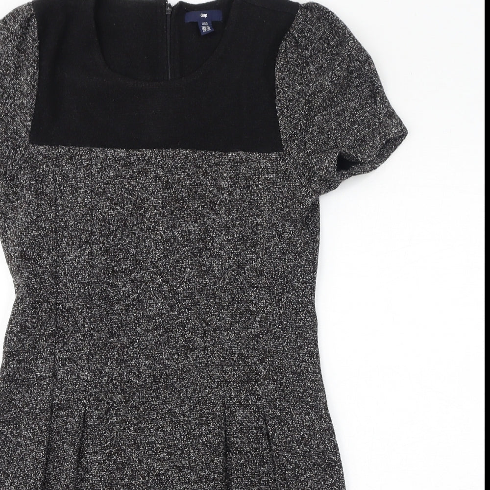 Gap Womens Grey Polyester Pencil Dress Size 8 Round Neck Zip - Pleated