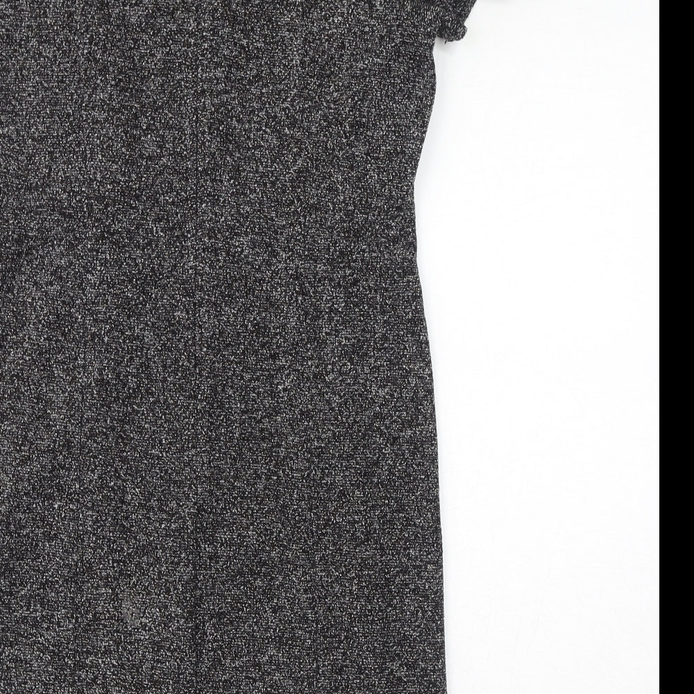 Gap Womens Grey Polyester Pencil Dress Size 8 Round Neck Zip - Pleated