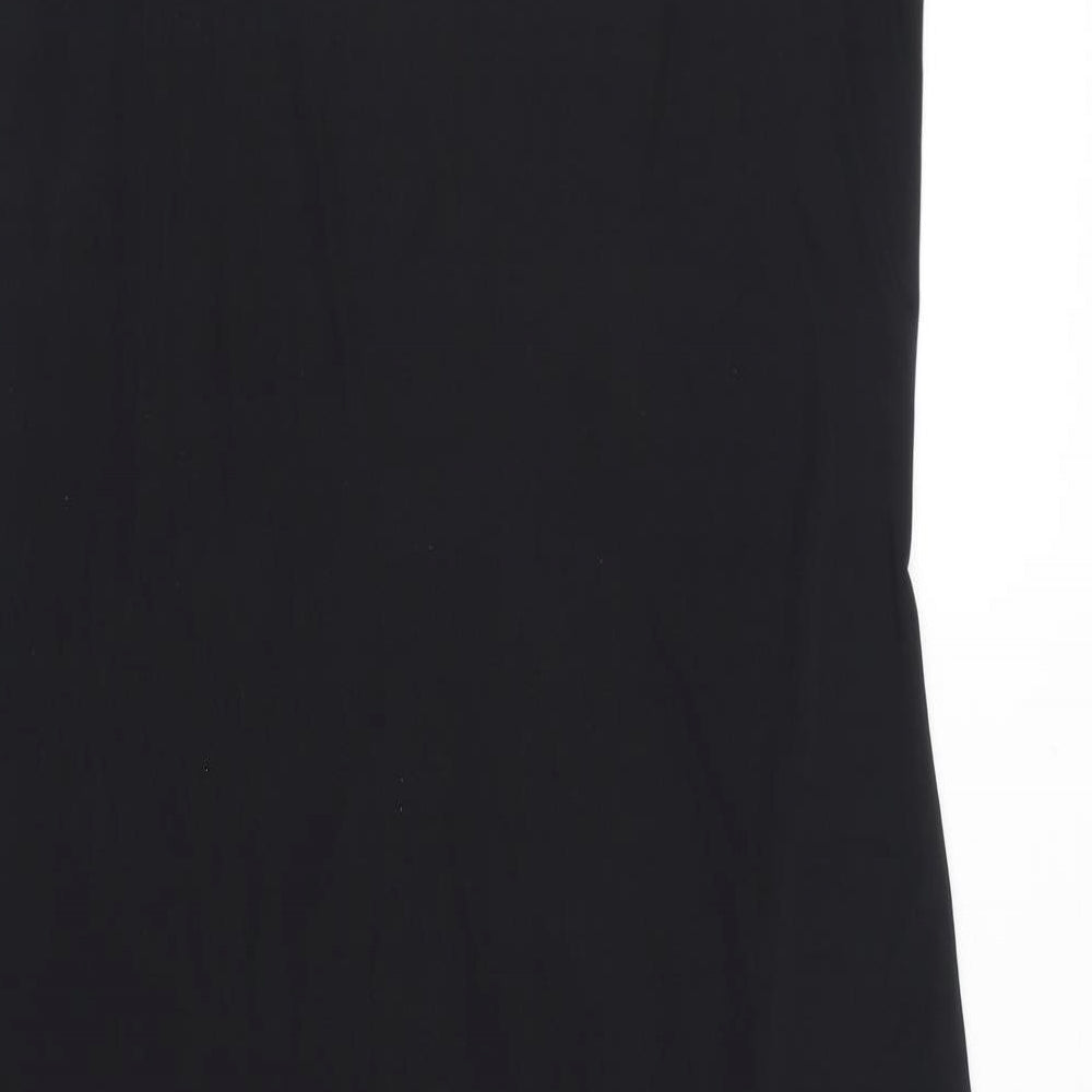 Marks and Spencer Womens Black Solid Polyester Cami Dress Size 14 - Lace Detail