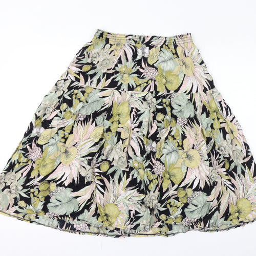 Motives Womens Green Floral Viscose Peasant Skirt Size 18