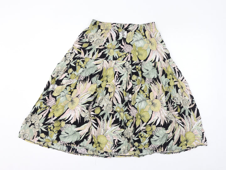 Motives Womens Green Floral Viscose Peasant Skirt Size 18