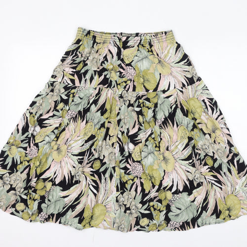 Motives Womens Green Floral Viscose Peasant Skirt Size 18