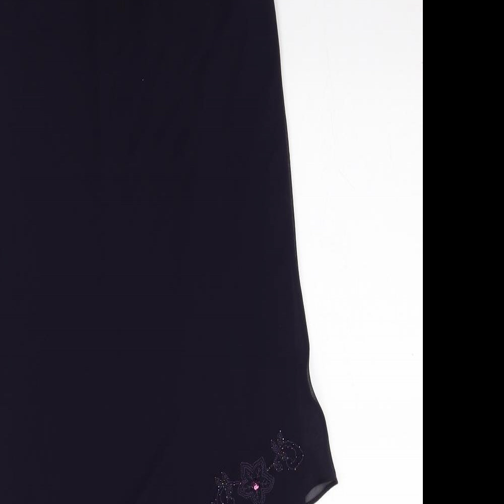 Per Una Womens Purple Polyester A-Line Skirt Size 12 - Beads, Sequins, Embroidery