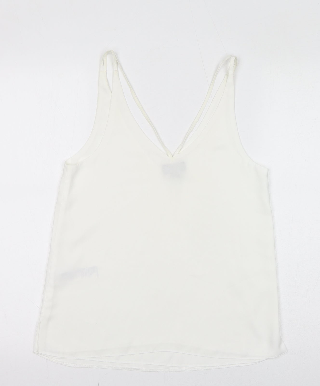 Topshop Womens White Polyester Camisole Tank Size 8 V-Neck - Sheer