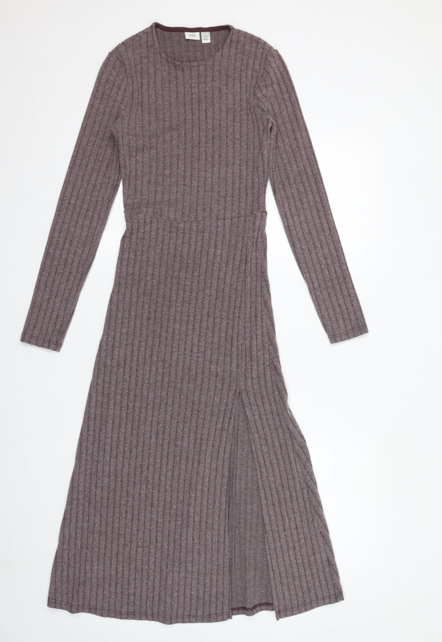 River Island Womens Pink Polyester Bodycon Size 6 Round Neck Pullover - Side Slits