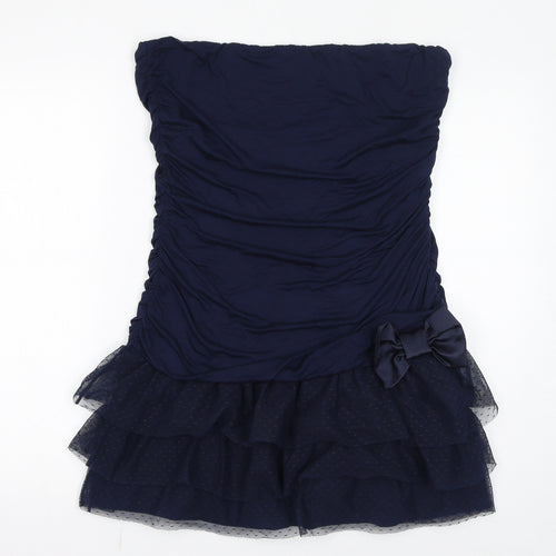 NAF NAF Womens Blue Polyamide Basic Blouse Size XL Off the Shoulder - Bow