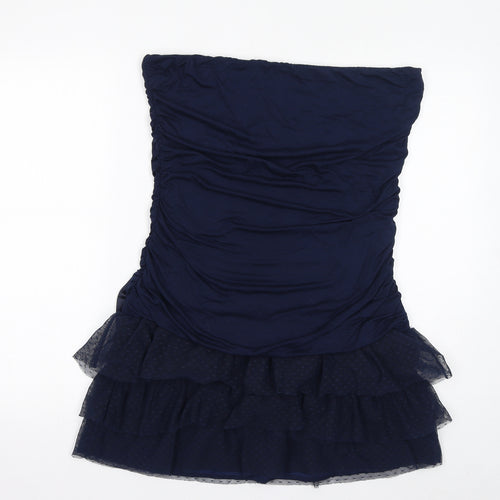 NAF NAF Womens Blue Polyamide Basic Blouse Size XL Off the Shoulder - Bow