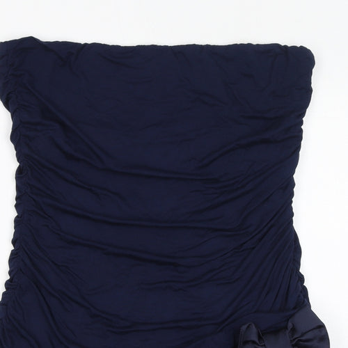 NAF NAF Womens Blue Polyamide Basic Blouse Size XL Off the Shoulder - Bow