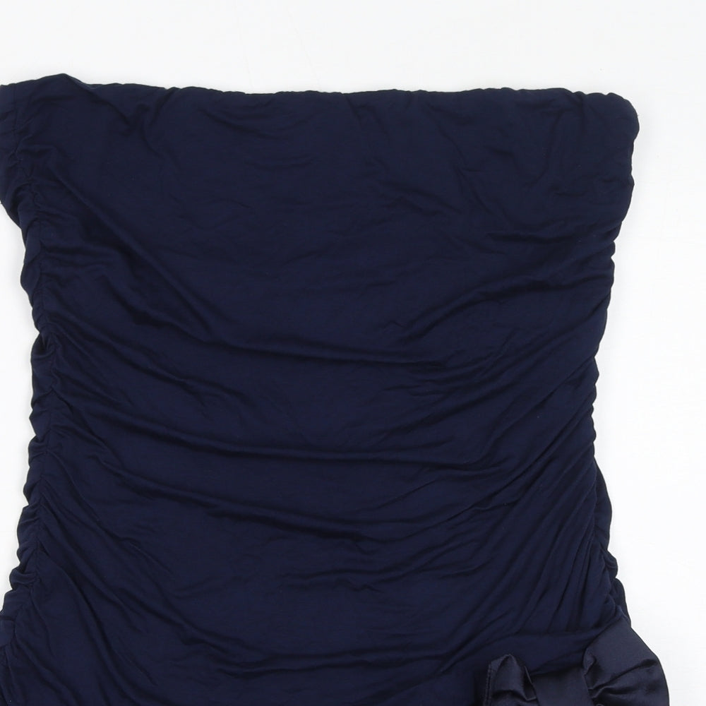 NAF NAF Womens Blue Polyamide Basic Blouse Size XL Off the Shoulder - Bow